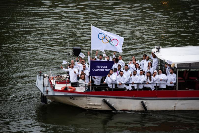 The Olympic flag was the right way up on the Refugee boat during the opening ceremony. 