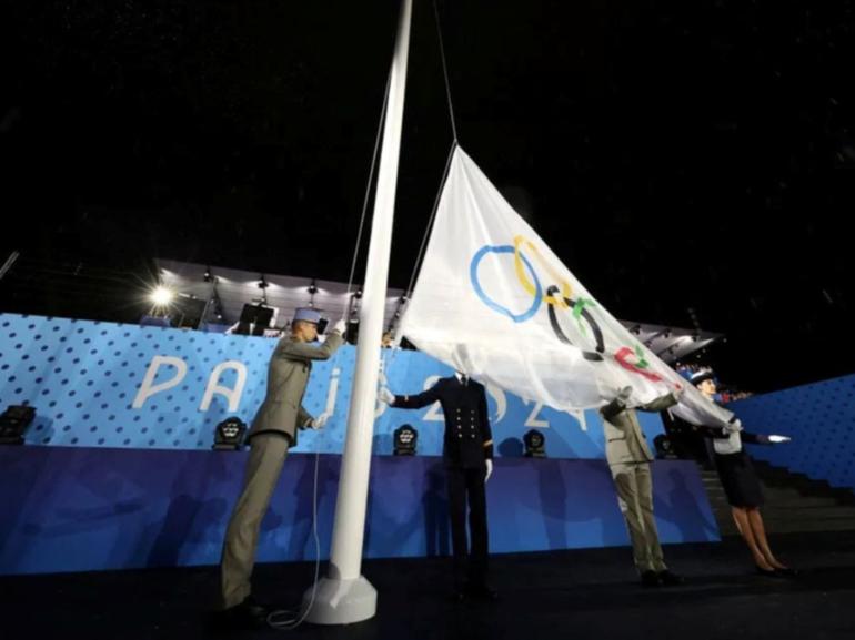 The Olympics flag was upside down when officials hoisted it up the flagpole.