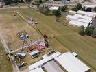 An aerial view of the Butler Farm Show grounds where gunman Thomas Crooks attempted to assassinate former President Donald Trump during a campaign rally.