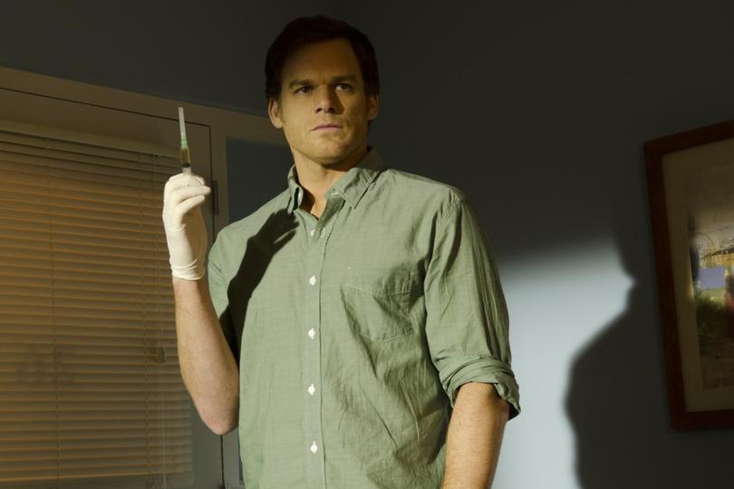 This undated publicity image released by Showtime shows Michael C. Hall as Dexter Morgan in a scene from the final season of  "Dexter," airing Sundays at 9 p.m. EST on Showtime. (AP Photo/Showtime, Randy Tepper)