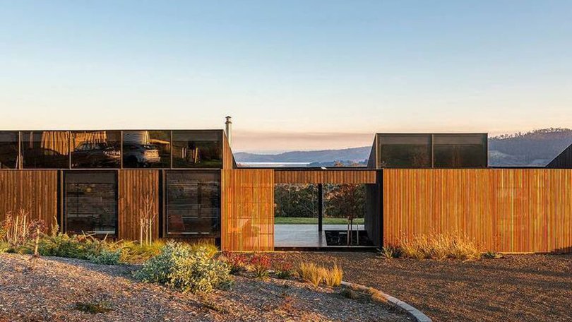 The view is as stunning as the home design in this property in Cygnet, Tasmania.