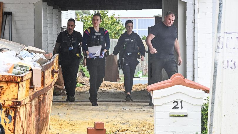 Police at the scene of the attack.