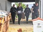 Police at the scene of the attack.
