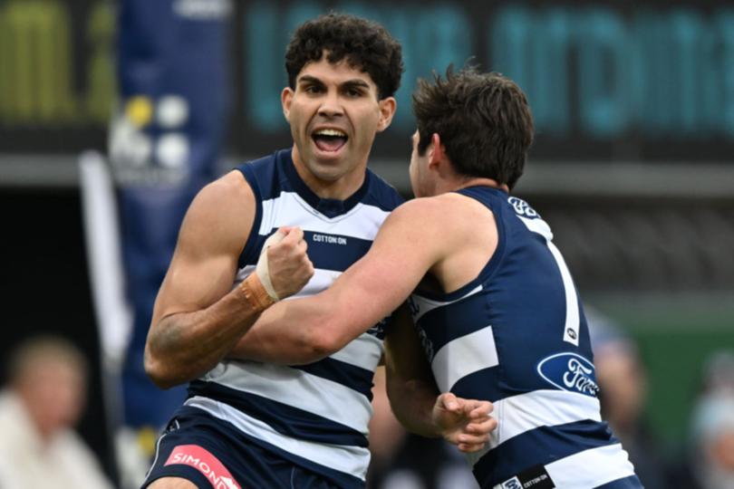 Stengle kicked three goals against North Melbourne on Saturday.