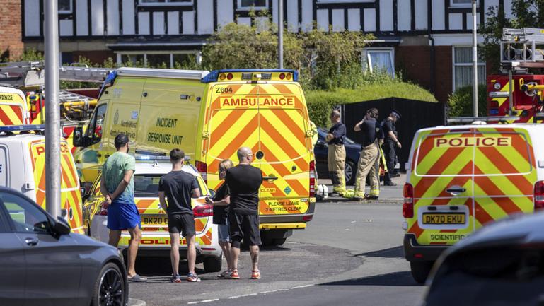 Police and emergency services arrive at the site.