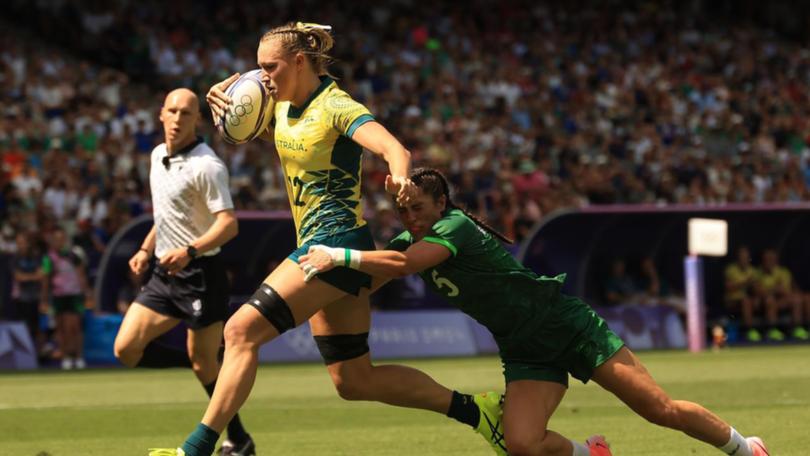 Maddison Levi scored a first-half hat-trick for Australia in their quarter-final win over Ireland.