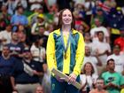 Mollie O'Callaghan soask up the moment after winning the Women’s 200m Freestyle Final on day three of the Olympic Games in Paris.