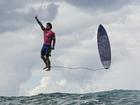 Brazil's Gabriel Medina is snapped mid-air.