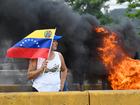 A protester on the streets of Caracas.  