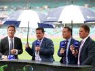 Mark Taylor commentating cricket for Channel Nine with Mark Nicholas, Michael Slater and the late Shane Warne.