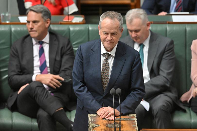 Minister for Government Services Bill Shorten during Question Time in the House of Representatives at Parliament House in Canberra, Tuesday, June 4, 2024. (AAP Image/Mick Tsikas) NO ARCHIVING