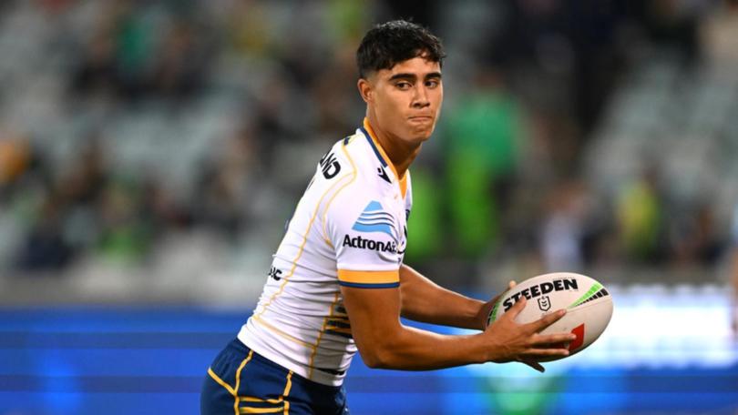 Parramatta youngster Blaize Talagi has told the club he is leaving after this NRL season. (Lukas Coch/AAP PHOTOS)