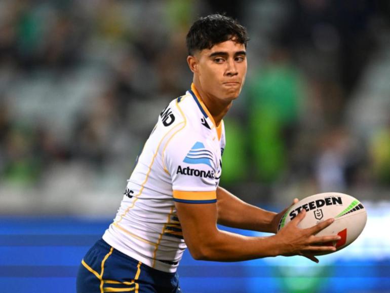 Parramatta youngster Blaize Talagi has told the club he is leaving after this NRL season. (Lukas Coch/AAP PHOTOS)