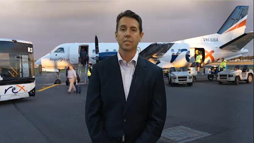 Rex Airlines’s Perth-based administrator Sam Freeman in sunset video shot ahead of his appointment leaking out.