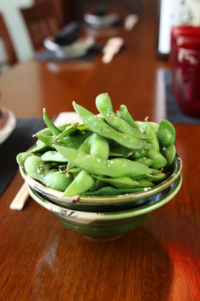 Edamame most commonly seen at Japanese restaurants, served as a tasty snack in their pods