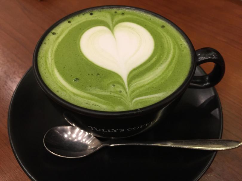 matcha, latté, heart