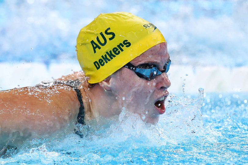 NANTERRE, FRANCE - JULY 31: Elizabeth Dekkers of Team Australia competes in the Women's 200m Butterfly Heats on day five of the Olympic Games Paris 2024 at Paris La Defense Arena on July 31, 2024 in Nanterre, France. (Photo by Maddie Meyer/Getty Images)