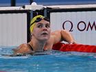 Shayna Jack reacts after finishing fifth in the Women's 100m Freestyle Final.