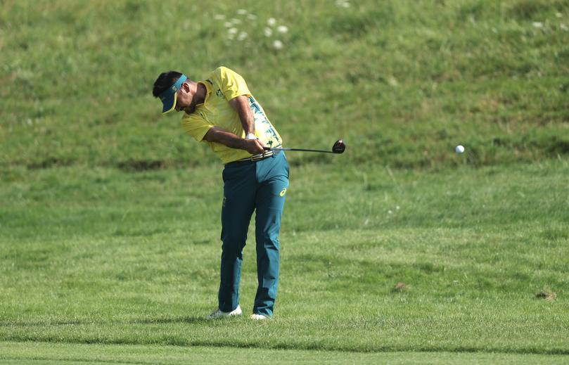 PARIS, FRANCE - AUGUST 01: Jason Day of Team Australia plays a shot on the third hole during Day One of the Men's Individual Stroke Play on day six of the Olympic Games Paris 2024 at Le Golf National on August 01, 2024 in Paris, France. (Photo by Kevin C. Cox/Getty Images)