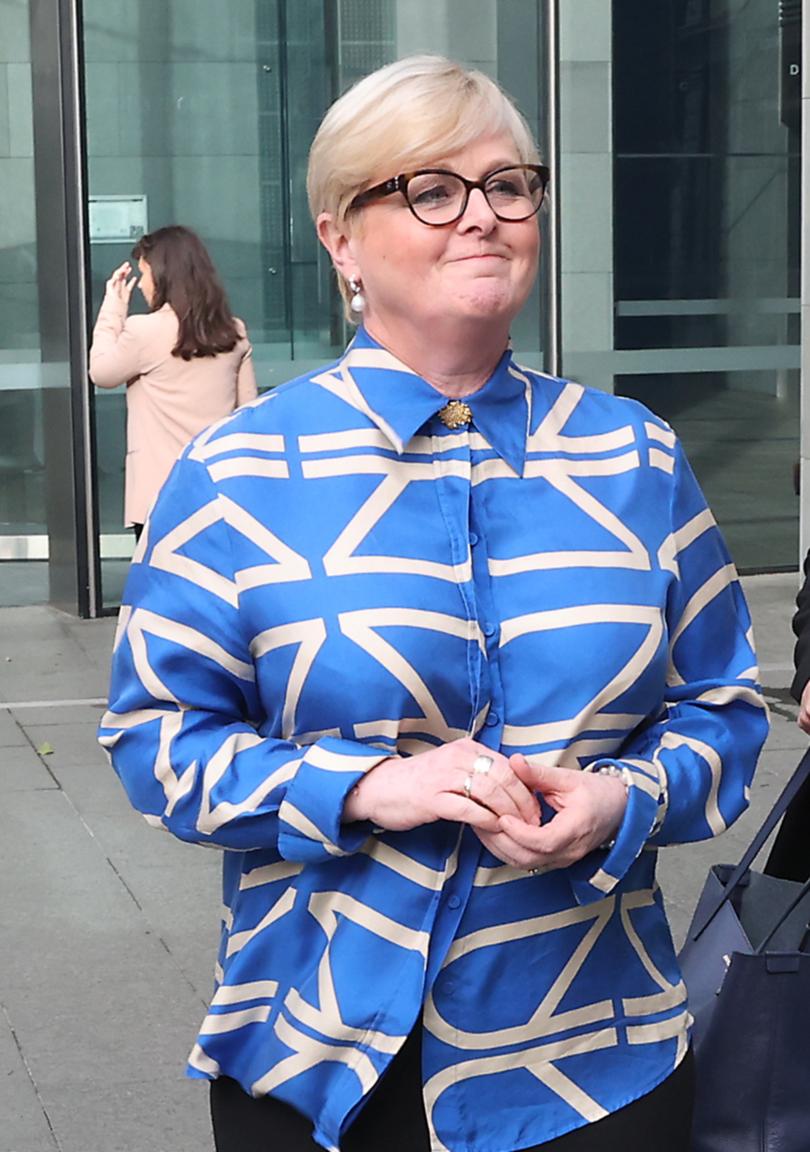 News. Court. DMJC Reynolds v Higgins. Linda Reynolds leaves the David Malcolm Justice Centre in Perth.