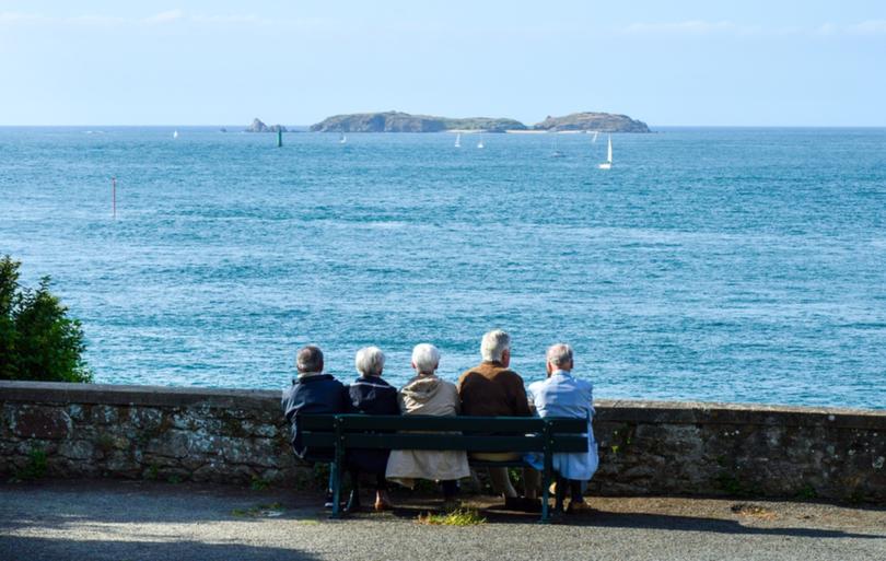 senior, retirement, sea