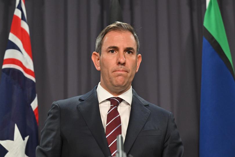 Treasurer Jim Chalmers at a press conference at Parliament House in Canberra, Wednesday, June 5, 2024. (AAP Image/Mick Tsikas) NO ARCHIVING