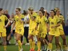 The Matildas were a dejected bunch after a 3-0 belting by Germany in Marseille. (AP PHOTO)