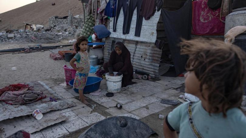 Gaza health officials said at least 44 Palestinians were killed on Sunday.  (EPA PHOTO)