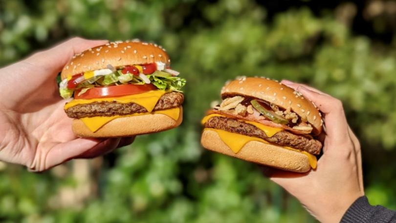 The returning Quarter Pounder Deluxe (left) and the Quarter Pounder BBQ Bacon Crispy Bacon & Crispy Onions (right).