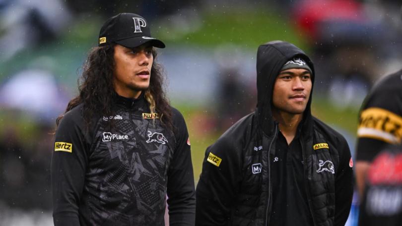 Jarome Luai is delighted great mate Brian To'o will remain at Penrith.  (James Gourley/AAP PHOTOS)