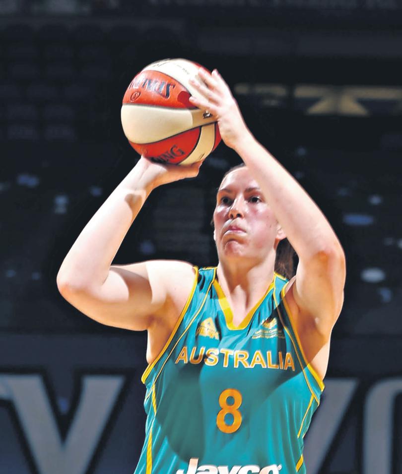 MINNEAPOLIS, MN - MAY 5: Natalie Burton #8 of the Australian Opals shoots against the Minnesota Lynx on May 5, 2014 at Target Center in Minneapolis, Minnesota.  NOTE TO USER: User expressly acknowledges and agrees that, by downloading and or using this Photograph, user is consenting to the terms and conditions of the Getty Images License Agreement. Mandatory Copyright Notice: Copyright 2014 NBAE (Photo by David Sherman/NBAE via Getty Images)