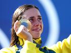 PARIS, FRANCE - AUGUST 05: Gold medalist Noemie Fox of Team Australia poses on the podium during the Canoe Slalom Women's Kayak Cross medal ceremony on day ten of the Olympic Games Paris 2024 at Vaires-Sur-Marne Nautical Stadium on August 05, 2024 in Paris, France. (Photo by Alex Davidson/Getty Images)