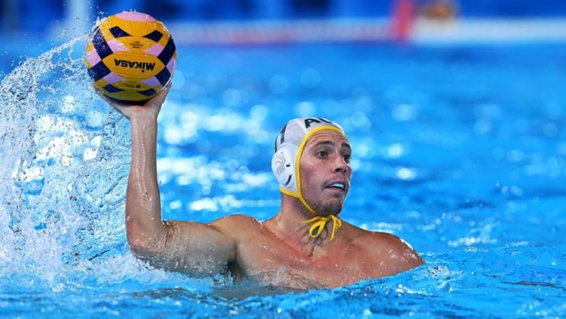 Chaz Poot scored but Australia's men's water polo team suffered a loss to Japan. (Dean Lewins/AAP PHOTOS)