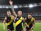 Dustin Martin salutes his adoring fans after his 300th game on June 15. (Joel Carrett/AAP PHOTOS)