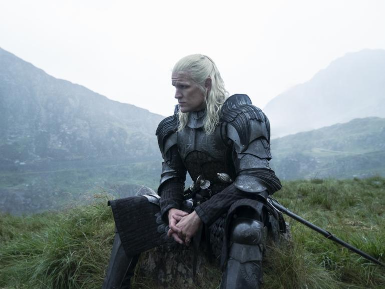 Matt Smith as Prince Daemon Targaryen in House Of The Dragon. Right: Engravings of the Wars of the Roses and Henry I. Below, right: Ema D'Arcy, who plays Rhaenyra Targaryen in the series. 