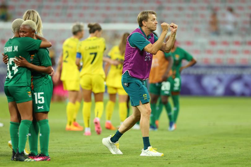 Tony Gustavsson celebrates his side's comeback win over Zambia.