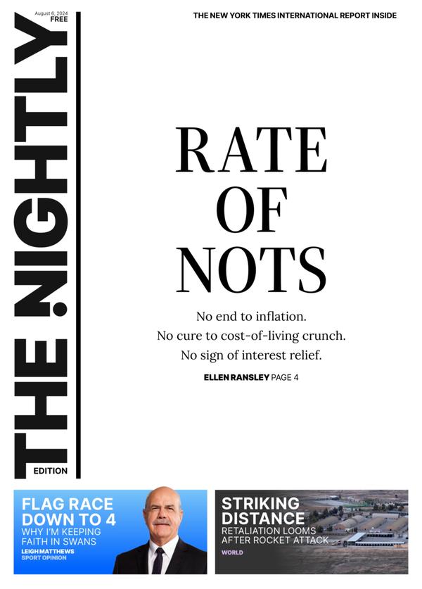 The front page of The Nightly for 06-08-2024