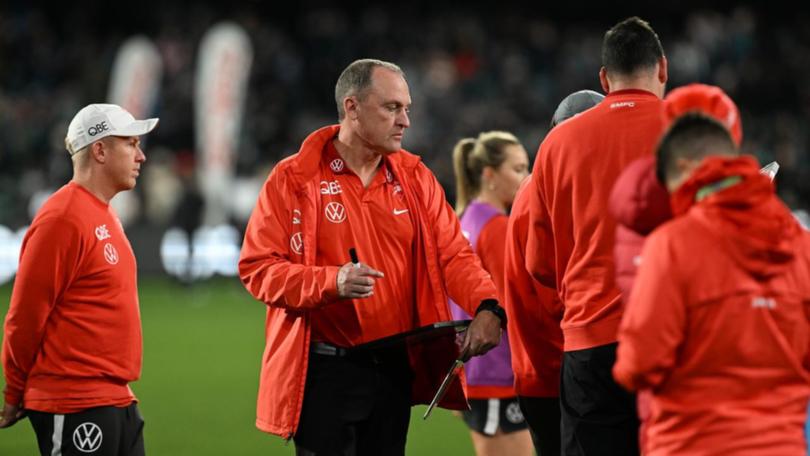 Swans coach John Longmire can draw on his vast experience to help get his team back on track. (Michael Errey/AAP PHOTOS)