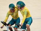 Oliver Bleddyn and Conor Leahy of Team Australia celebrate after breaking a new world record.