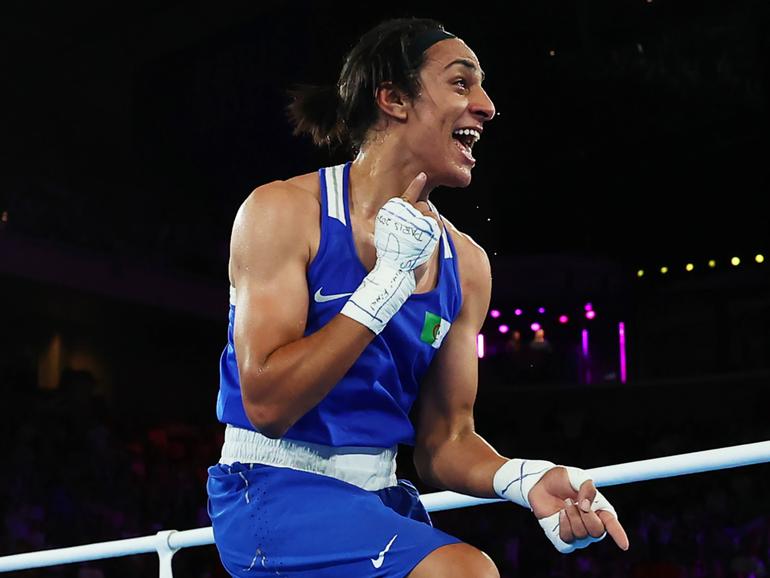 Algerian boxer Imane Khelif, who is at the centre of a gender controversy storm, has won her way through to a gold medal bout.