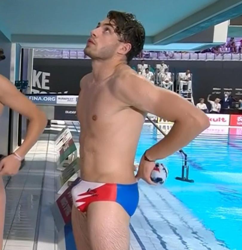 French springboard diver Jules Bouer’s Budgy Smugglers left little to the imagination.   