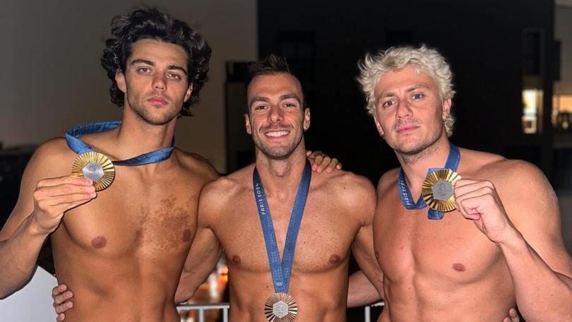 Italian swimmer Thomas Ceccon, left, is among those the internet has deemed the hottest male athletes at the Games.