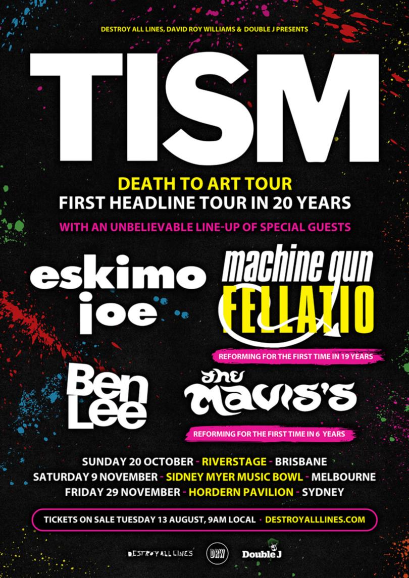 Concert dates for TISM's first headline tour in 20 years.