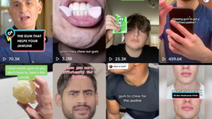 If you search “facial fitness chewing gum” on TikTok, you’ll see dozens of videos of young men — from late teens to early 20s — chewing gum that touts one eyebrow-raising benefit: developing a chiselled jawline.