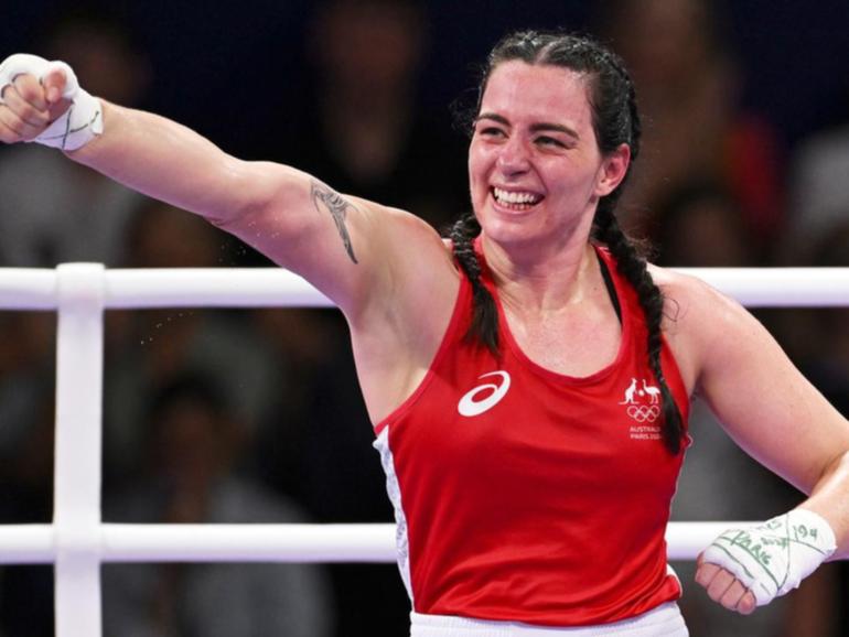 Caitlin Parker is one win away from fighting for gold in Paris. (Dave Hunt/AAP PHOTOS)