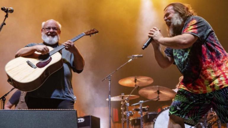 Jack Black (right) axed Tenacious D's tour following outrage over Kyle Gass's remarks in Sydney.