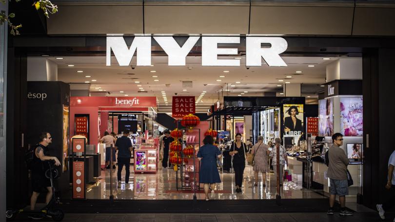 Shares in department store Myer are down on Thursday after a negative trading update. 