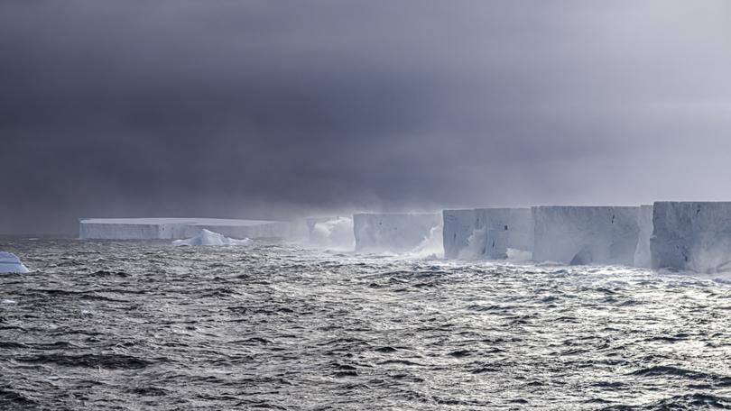 The world’s largest iceberg, named A23a, near Antarctica in April 2024. 