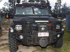 The heavily armoured vehicle rocked when gunshots hit the windscreen, an inquest has been told. (HANDOUT/CORONERS COURT OF QUEENSLAND/QUEENSLAND POLICE SERVICE)