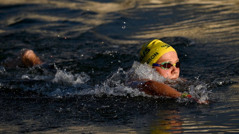 Moesha Johnson finished second in the women’s marathon swim.